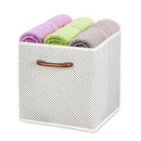 MaidMAX Foldable Storage Cubes, Set of 6 Decorative Fabric Storage Bins Containers Organizers Drawers with Wood Handles for Shelves Clothes Closet Kids Bedroom, Gray Polka Dot