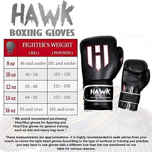 Hawk Boxing Gloves for Men & Women Training Pro Punching Heavy Bag Mitts UFC MMA Muay Thai Sparring Kickboxing Gloves, 1 Year Warranty!!!!