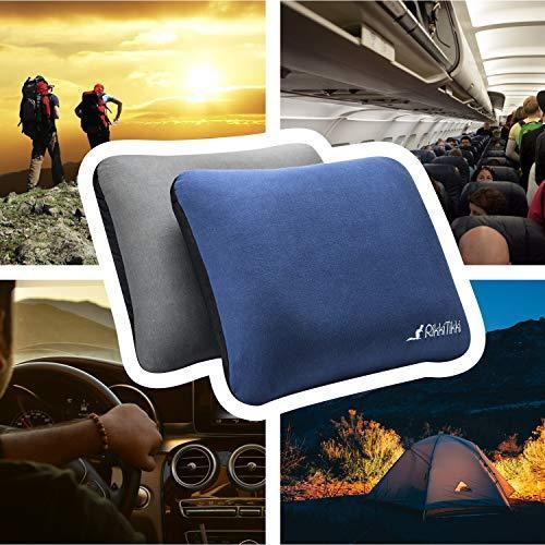 RikkiTikki Inflatable Camping Pillow - Hiking Pillow Ultralight - Backpacking Pillow Lightweight - Camp Pillow Compressible - Blow Up Camping Pillow