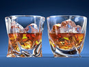 Twist Whiskey Glasses, Scotch Glasses By Ashcroft - Set Of 2. Unique, Elegant, Dishwasher Safe, Glass Liquor or Bourbon Tumblers. Ultra-Clarity Glassware.