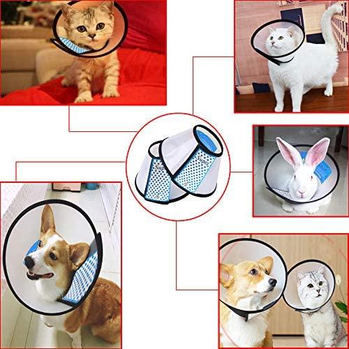 Supet Dog Cone Adjustable Pet Cone Pet Recovery Collar Comfy Pet Cone Collar Protective Collar for After Surgery Anti-Bite Lick Wound Healing Safety Practical Plastic E-Collar for Dogs and Cats