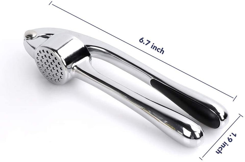 Garlic Press, Kmeivol Stainless Steel Zinc Alloy Garlic Mincer, Heavy Soft-Handled Garlic Crusher with Cleaning Brush, Easy Squeeze, Rust Proof, Easy Clean by Veracity & Verve