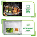 Glass Meal Prep Containers 3 Compartment - Bento Box Containers Glass Food Storage Containers with Lids - Food Containers Food Prep Containers Glass Storage Containers with lids Lunch Containers 3pk