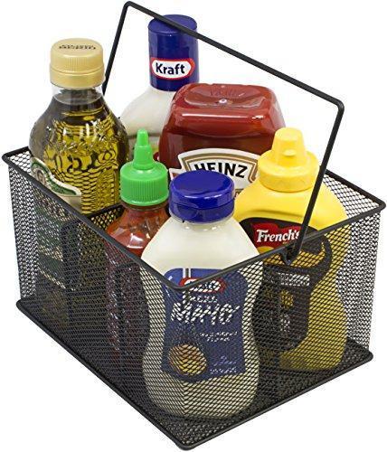 Sorbus Utensil Caddy — Silverware, Napkin Holder, and Condiment Organizer — Multi-Purpose Steel Mesh Caddy—Ideal for Kitchen, Dining, Entertaining, Tailgating, Picnics, and much more (Bronze)