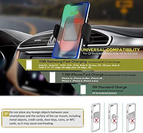 ZeeHoo Wireless Car Charger,10W Qi Fast Charging Auto-Clamping Car Mount,Windshield Dash Air Vent Phone Holder Compatible iPhone 11/11 Pro/11 Pro Max/Xs MAX/XS/XR/X/8/8+,Samsung S10/S10+/S9/S9+/S8/S8+