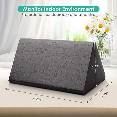 Reloj despertador digital de madera con 7 niveles de brillo ajustable, mando de voz eléctrico LED de viaje, reloj despertador triangular...