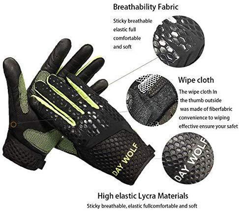 day wolf New Full Finger Workout Gloves Gym Exercise Half Finger Fitness Gloves Heavy Weight Lifting Leather Palm Protection Strong Grip Padded Quality Breathable Comfort Gloves