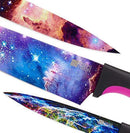Cosmos Kitchen Knife Set in Gift Box - Unique Gifts For Men and For Women - 6-Piece Colorful Cooking Chef Knives Set
