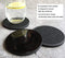 Silicone Drink Coasters with Absorbent Soft Felt Insert - 6Packs, Unique Two in One Coaster Set,Black