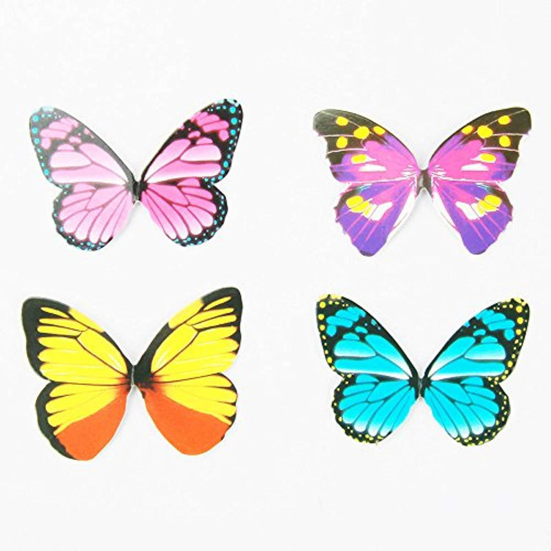 Set of 100 Butterfly Cake & Cupcake Toppers Food Decoration 4 Colour