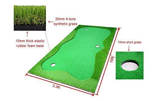 77tech Golf Putting Green System Professional Practice Large Indoor/Outdoor Challenging Putter Made of Waterproof Rubber Base Golf Training Mat Aid Equipment