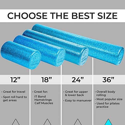 High Density Muscle Foam Rollers by Day 1 Fitness – 4 SIZE OPTIONS and 7 COLORS TO CHOOSE FROM - Sports Massage Rollers for Stretching, Physical Therapy, Deep Tissue and Myofascial Release -Exercise