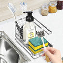 ODesign Kitchen Sink Caddy Organizer Sponge Soap Brush Holder with Drain Pan Stainless Steel