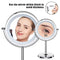 Benbilry Lighted Makeup Mirror - LED Double Sided 1x/10x Magnification Cosmetic Mirror,7 Inch Battery-Powered 360 Degree Rotation Vanity Mirror with On/Off Push-Button