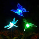 OxyLED Solar Garden Lights, 3 Pack Solar Stake Light Hummingbird Butterfly Dragonfly, Solar Powered Pathway Lights, Multi-Color Changing LED Lights, Outdoor Lighting for Garden/Patio/Lawn