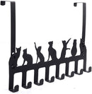 Wintek Over the Door Hook Hanger, Heavy Duty Organizer Rack for Towel, Hat,Hoodies,Coat , Cloth,Bag - 8 Hooks (Black)