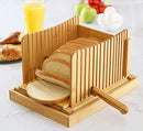 Bread Slicer With Knife for Homemade Bread, 100% Natural Bamboo Foldable Bread Loaf Slicing Machine, Strongest-Heaviest Duty, Convenient Crumb Catcher, 3 Slicing Sizes, Perfect Gift Idea - by Hartons