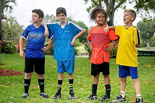 PAIRFORMANCE Boys' Soccer Jerseys Sports Team Training Uniform Age 4-12 Boys-Girls Youth Shirts and Shorts Set Indoor Soccer