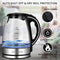 Queen Sense Electric Kettle, 1500W 1.8 Quarts Fast Boiling Glass Water Boiler with LED Indicator Cordless BPA-Free Borosilicate Tea Pot Auto Shut-Off Clear