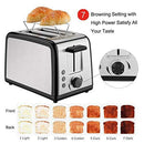 Toaster 4 Slice, CUSINAID Stainless Steel Toasters with Reheat Defrost Cancel Function, 7-Shade Setting, 4 Wide Slots Toaster - Black