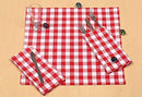 Cloth Napkin In Gingham Plaid Check Fabric-18x18 Red White, Wedding Napkins,Cocktails Napkins,Fabric Napkins,Cotton Napkins Mitered Corners & Generous Hem, Machine Washable Dinner Napkins Set of 12