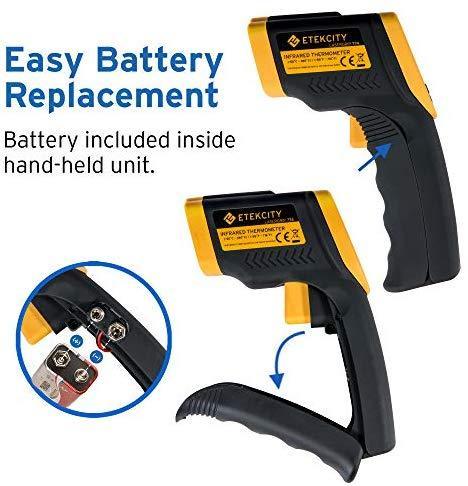 Etekcity Lasergrip 774 Non-contact Digital Laser Infrared Thermometer Temperature Gun -58℉~ 716℉ (-50℃ ~ 380℃), Yellow and Black