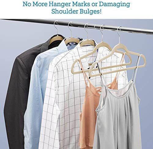 Non-Slip Velvet Hangers - Suit Hangers (50-pack) Ultra Thin Space Saving 360 Degree Swivel Hook Strong by ZOBER