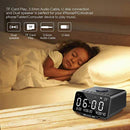 SROCKER Alarm Clock FM Radio,with Wireless Bluetooth Player,USB Fast Charge Port, TF Card Play,LED Display, Dual Alarm, Indoor Temperature/Day/Date Display,Nap/Sleep Timer for Bedroom (Black)