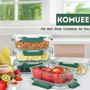 Glass Meal Prep Containers [10-Pack,22oz] KOMUEE Glass Food Storage Containers with lids Airtight Lunch Containers Microwave Oven Freezer and Dishwasher Safe