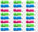 Mini Flashlight Keychain - 24 Pack Assorted Colors, Green, Light Blue and Pink, Batteries Included - for Kids, Party Favor, Goody Bag Filler, Gift, Prize, Pocket Size, Chain for Key.