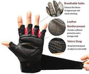 day wolf New Full Finger Workout Gloves Gym Exercise Half Finger Fitness Gloves Heavy Weight Lifting Leather Palm Protection Strong Grip Padded Quality Breathable Comfort Gloves