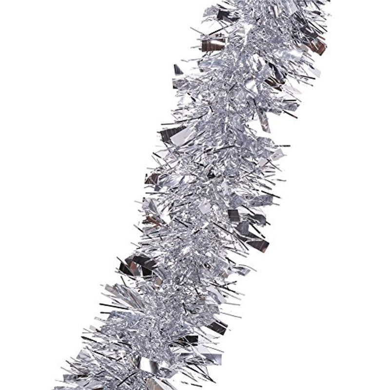 DECORA Silver Tinsel Garland Christmas Tree Decorations Wedding Birthday Party Supplies for 33 FEET Long