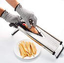 Adjustable Mandoline Slicer-5-Blade Stainless Steel Vegetable Slicer-Best Kitchen Vegetables Fruits Cutter Chopper-Professional V-blade Mandoline V Slicer-Julienne Cutter with Cleaning Brush