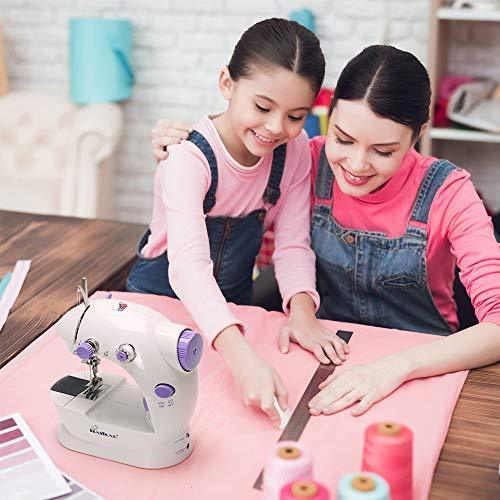 HAITRAL Mini Portable Sewing Machine with Light and Foot Pedal Adjustable Speed