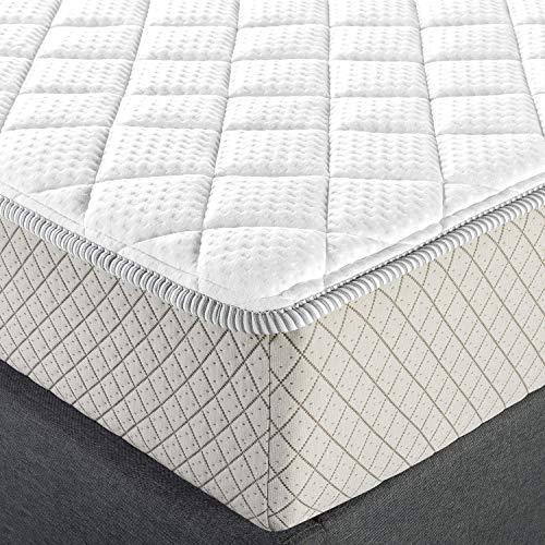 Zinus 2.5 Inch Green Tea Memory Foam Quilted Mattress Pad for Mattresses 12 Inches and under, Mattress Topper Rejuvenator, King