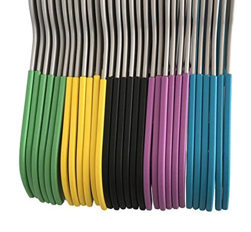 Jeronic 30 PACK Light-weight Clothes Hangers Non-slip Durable Clothes Hanger Plastic Hangers Various Colors Perfect for Pants, dress, jacket, Underwear and Shirt