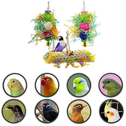 MwaBaiTx Natural Parrot Perch Set, Bird Chewing Toys Bird Perch Bird Stand Bird Cage Accessories