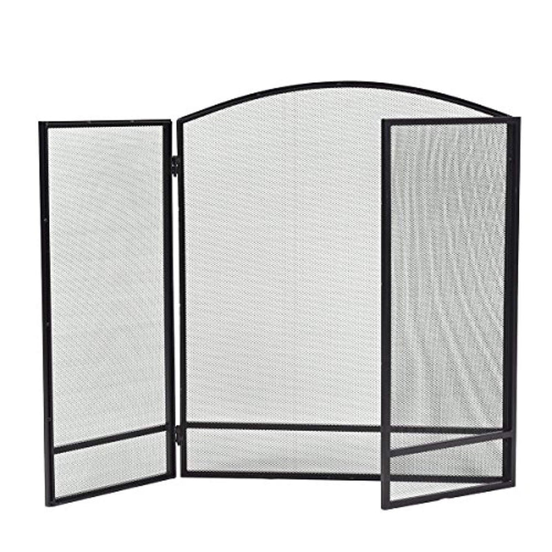 Costzon 3 Panel Fireplace Screen Foldable Arch Home Fire Protection Furniture Decor