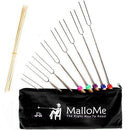 MalloMe Marshmallow Roasting Sticks Set of 10 Telescoping Rotating Smores Skewers & Hot Dog Fork 32 Inch Kids Camping Campfire Fire Pit Accessories | Free Pouch, 10 Bamboo & Marshmallow Sticks Ebook