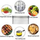 Miligore Dish Drying Rack Over The Sink Roll Up Stainless Steel Silicone Coated Multipurpose Foldable Kitchen Dish Drainer Rack 17.8" x 11.3" (Black)