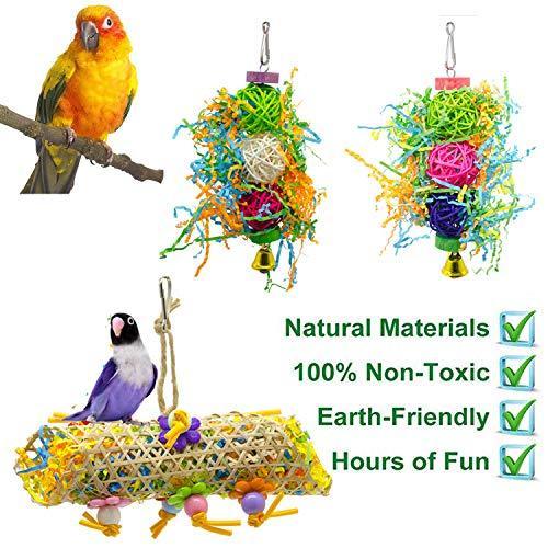 MwaBaiTx Natural Parrot Perch Set, Bird Chewing Toys Bird Perch Bird Stand Bird Cage Accessories