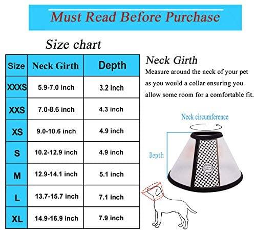 Supet Dog Cone Adjustable Pet Cone Pet Recovery Collar Comfy Pet Cone Collar Protective Collar for After Surgery Anti-Bite Lick Wound Healing Safety Practical Plastic E-Collar for Dogs and Cats