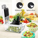 Mandoline Slicer Vegetable Chopper, Godmorn ALL IN 1 Professional Veggie Food Dicer Cutter Grater Julienne, Fruit Onion Potato Chopper Spiralizer, Egg Separator, Juicer, Preparing Salad