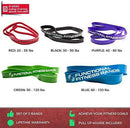 Pull Up Assist Bands Set by Functional Fitness. Heavy Duty Resistance and Assistance Training Band