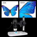 MAOZUA 5MP USB Microscope 20x-300x Magnifier Video Microscope with Professional Base Stand Support Windows XP Vista Win7 Win8 Win10 Mac