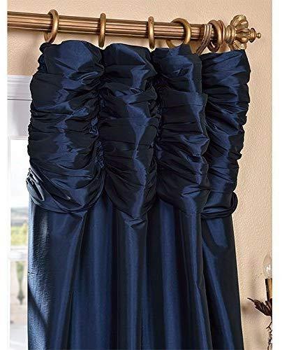 Half Price Drapes PTCH-112-108-RU Ruched Faux Silk Taffeta Curtain, Platinum