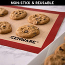 Zenware Professional Non Stick Silicone Baking Mat Cookie Sheet Liner - Set of 2