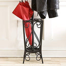 Southern Enterprises Metal Scrolled Coat Rack and Umbrella Stand 69"Tall in Black Finish