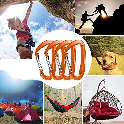 B-Mardi Ultra Sturdy Carabiner Clips,4 Pack, Certified 12KN (2697 lbs) Heavy Duty Caribeaners for Hammocks, Camping,Hiking, Swing, Locking Dog Leash and Harness, Outdoor,Hiking & Utility