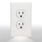 4Pack LED Night Light Outlet Cover Plate-No Wires Or Batteries,Light Sensor Auto-On LED Guidelight,Install In a Snap,Outlet Wall Plate With 0.3W High Brightness Night Light (White,Duplex)